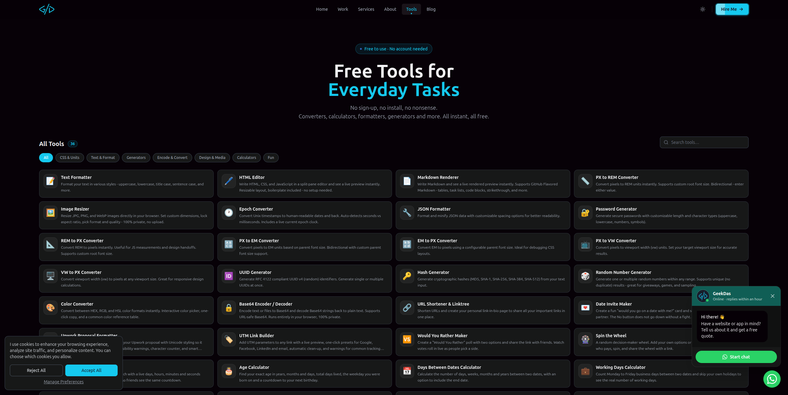 GeekDas Tools screenshot